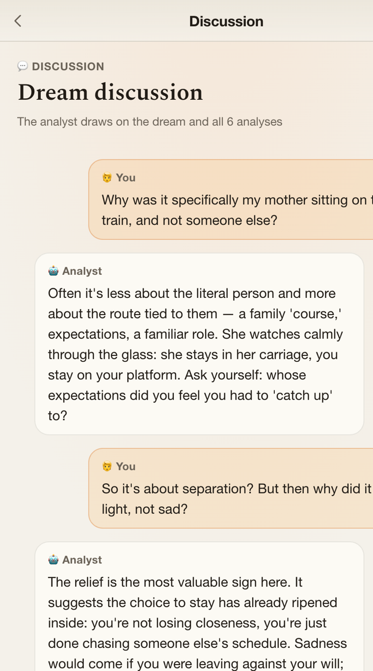Dream discussion: keep asking the analysis questions