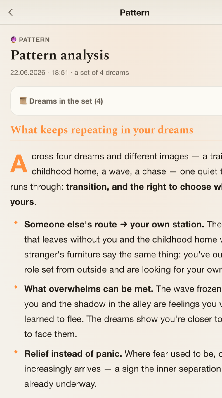 Pattern map: what keeps repeating in your dreams