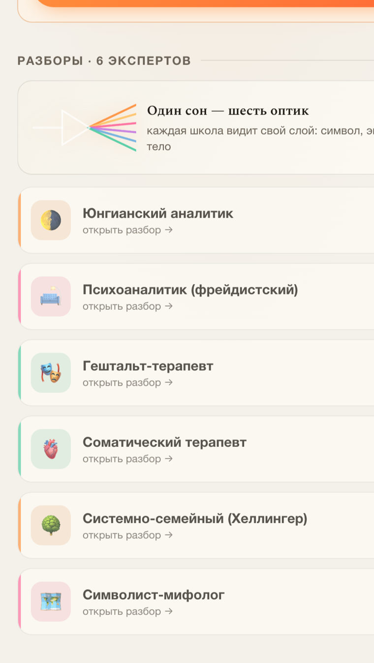 Шесть оптик: Юнг, Фрейд, гештальт, соматика, семья, мифолог